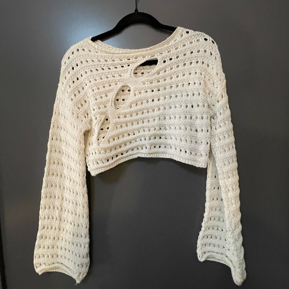 Amazon Cream Cropped Sweater